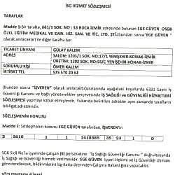 13-İŞ SAĞLIĞI GÜVENLİĞİ SÖZLEŞMESİ